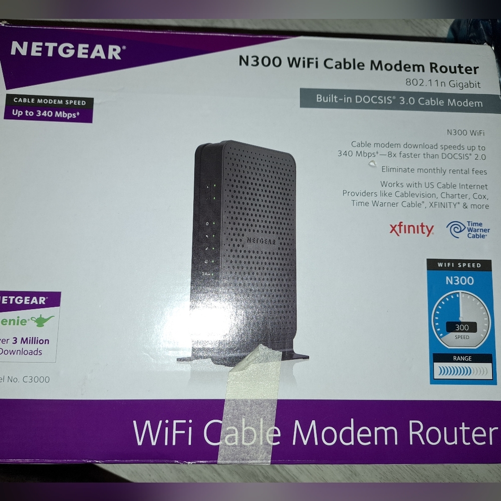 N300 WiFi Cable Modem Router 340 Mbps Netgear - Picture 2 of 3